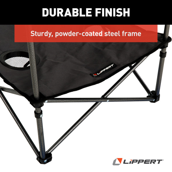 Lippert Two-Tier Folding Camping Table - Dark Grey #2023053720