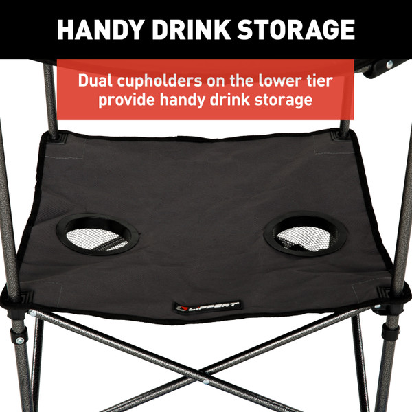 Lippert Two-Tier Folding Camping Table - Dark Grey #2023053720