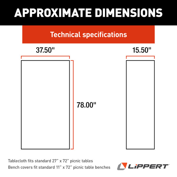 Lippert Vinyl Tablecloth with Bench Covers - Color Escape #2023051696