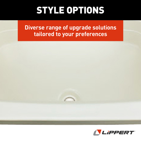 Lippert Bathtub with Center Drain - 24" x 38", White #W2438CDSPK