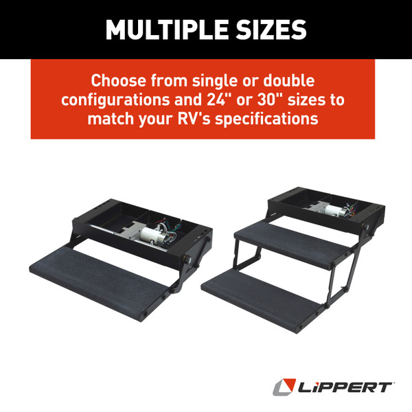Lippert Tread Lite RV Power Steps - 24" Double