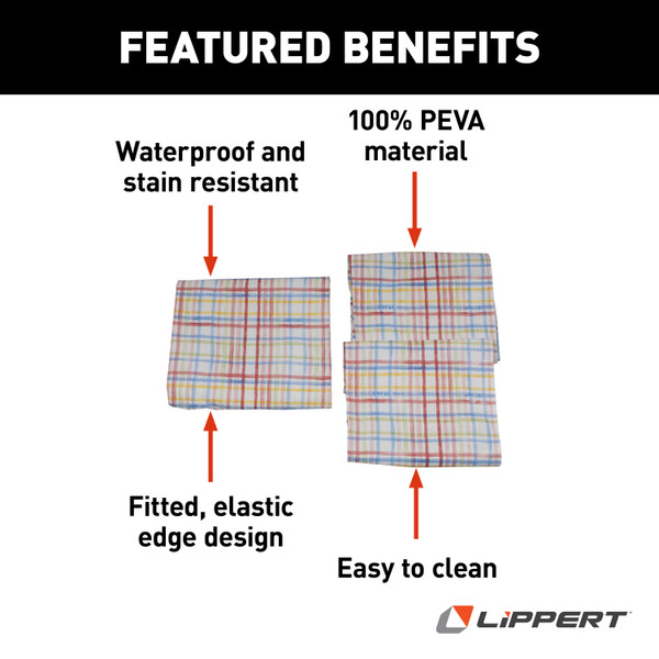 Lippert Vinyl Tablecloth with Bench Covers - Watercolor Plaid #2022107833