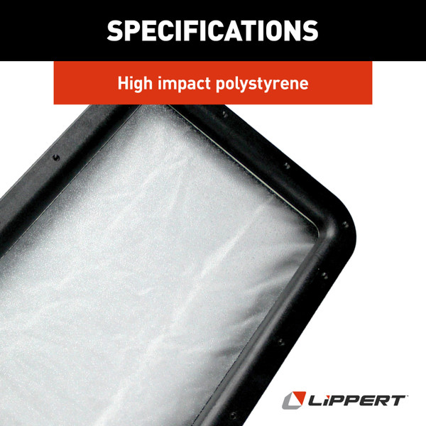 Lippert Inner & Outer Window Frame with Seal & Glass - 12" x 21" Black #363370