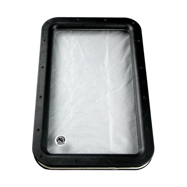 Lippert Inner & Outer Window Frame with Seal & Glass - 12" x 21" Black #363370 - Lippert