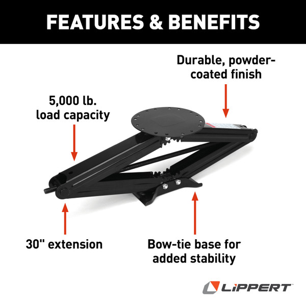 Lippert Manual RV Scissor Jack Kit - 30" (Single Pack) #182149