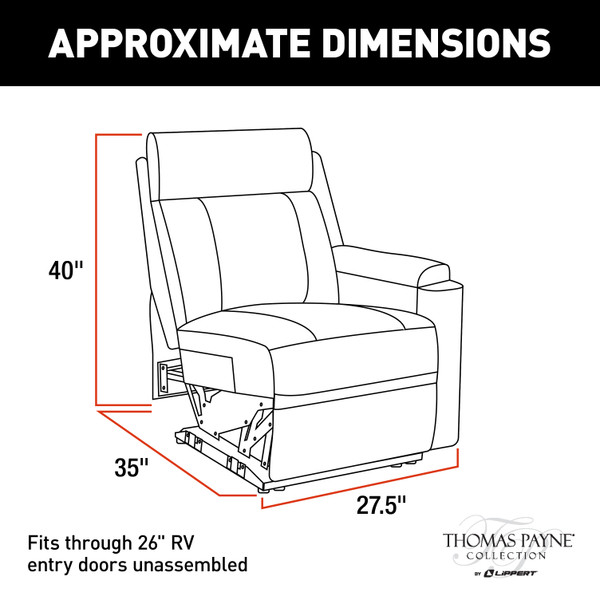 Thomas Payne Heritage Series RV Theater Seating Recliner - Left Hand Configuration, Millbrae #2020129263