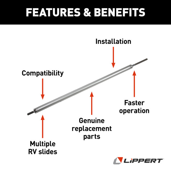 Lippert 53" Hydraulic Cylinder with 38" Stroke; 1-1/2" Bore; 3/4"-10 Thread