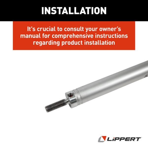 Lippert 53" Hydraulic Cylinder with 38" Stroke; 1-1/2" Bore; 3/4"-10 Thread