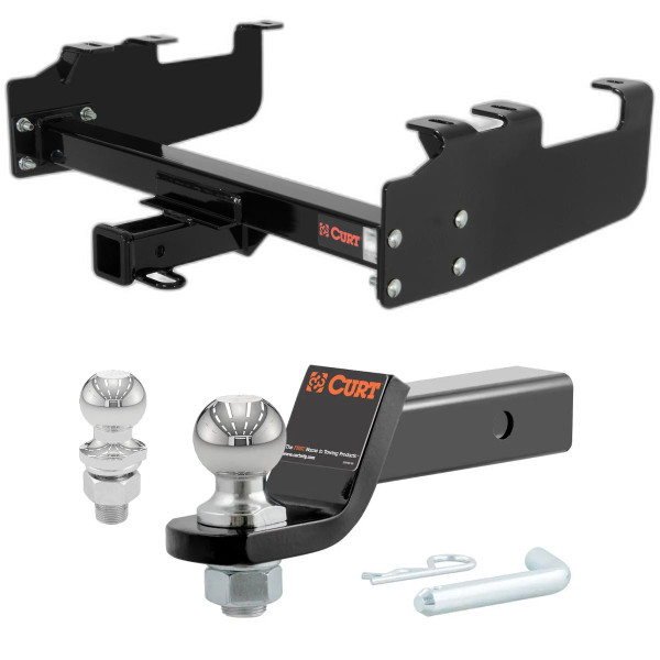 1975-1986 Chevrolet K30 With 10" Step Bumper CURT Class 3 Hitch, 2" Receiver + 2" Ball + 1-7/8" Ball Kit - CURT