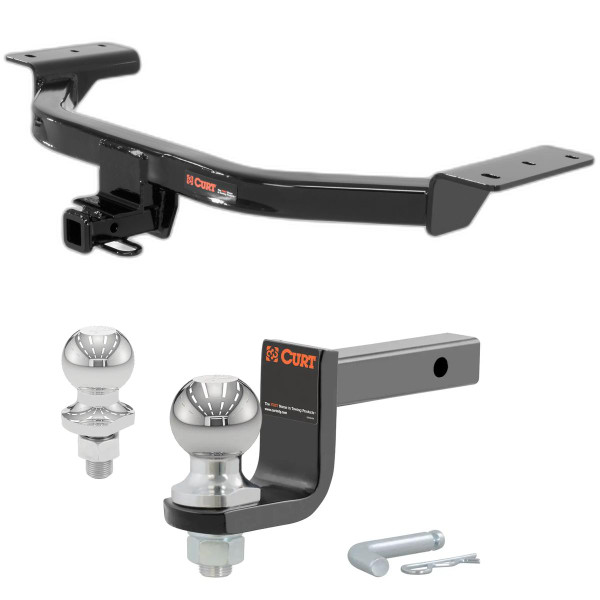 2013-2018 Ford C-Max All Class 2 Trailer Hitch, 1-1/4" Receiver + 2" Ball + 1-7/8" Ball Kit - CURT