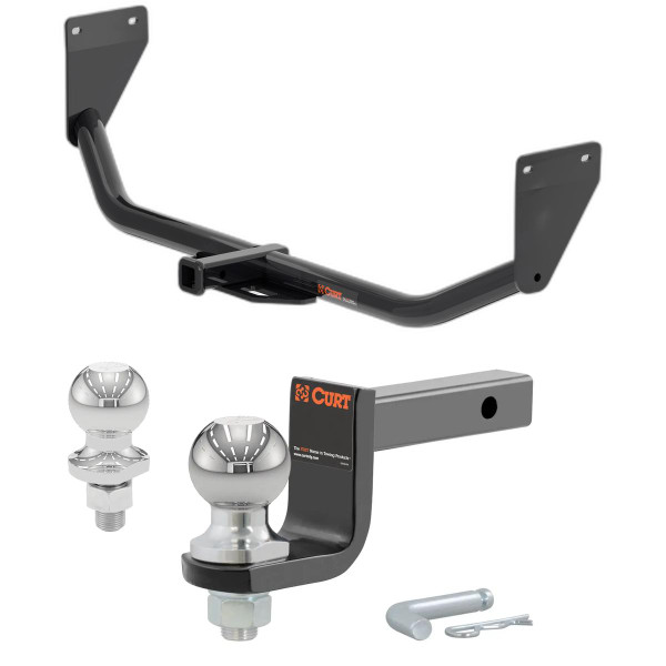 2019-2021 Hyundai Veloster Excluding Veloster N Class 1 Trailer Hitch, 1-1/4" Receiver + 2" Ball + 1-7/8" Ball Kit - CURT