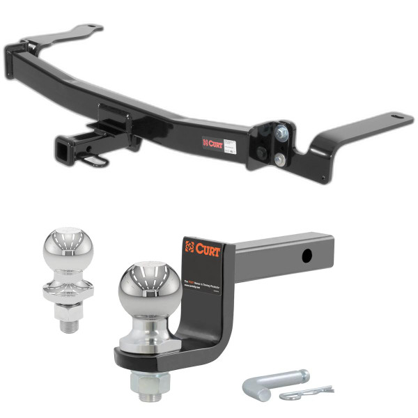 2008-2011 Ford Focus 2 or 4-Door Class 1 Trailer Hitch, 1-1/4" Receiver + 2" Ball + 1-7/8" Ball Kit - CURT