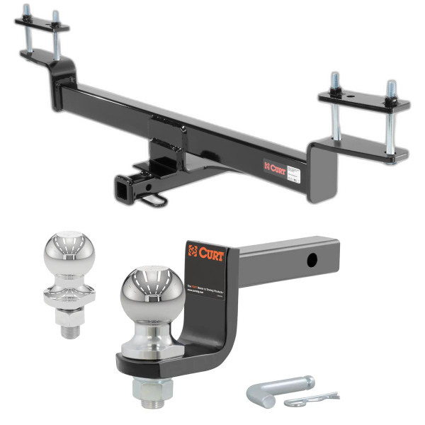 2012-2022 Volkswagen Passat Excluding hands free trunk Class 1 Trailer Hitch, 1-1/4" Receiver + 2" Ball + 1-7/8" Ball Kit - CURT