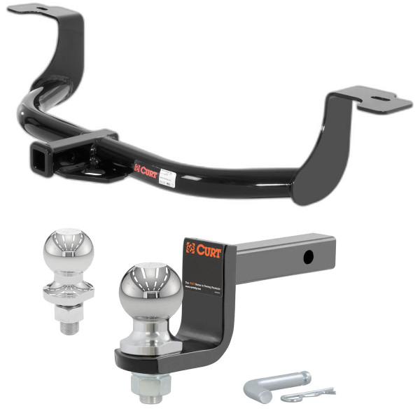 2008-2012 Honda Accord All Class 1 Trailer Hitch, 1-1/4" Receiver + 2" Ball + 1-7/8" Ball Kit - CURT