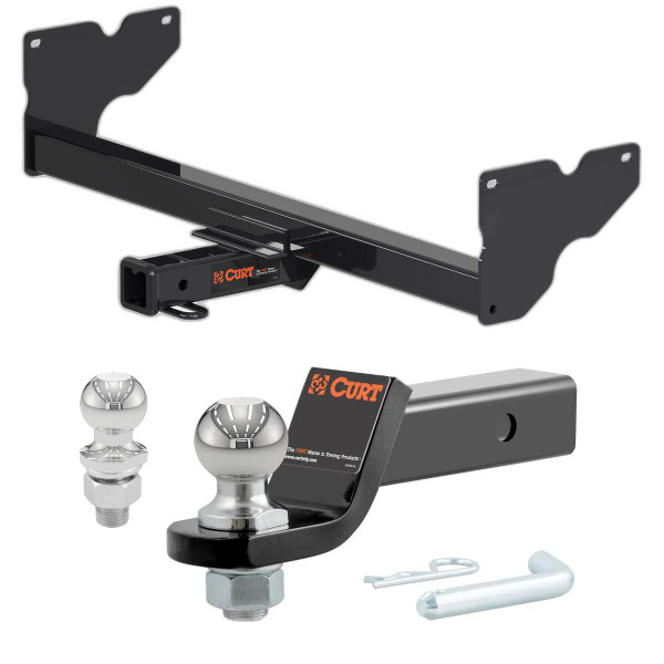 2018-2024 Volkswagen Tiguan All CURT Class 3 Trailer Hitch, 2" Receiver + 2" Ball + 1-7/8" Ball Kit - CURT