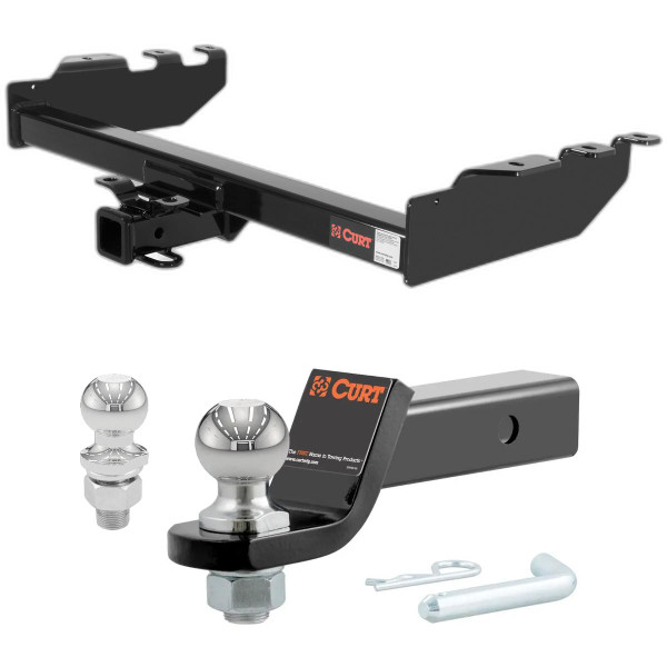 2001-2003 Chevrolet Silverado 1500 HD Excluding roll pan bumper, Tommy Gate lift or 10 in. drop bumper CURT Class 4 Hitch, 2" Receiver + 2" Ball + 1-7/8" Ball Kit - CURT