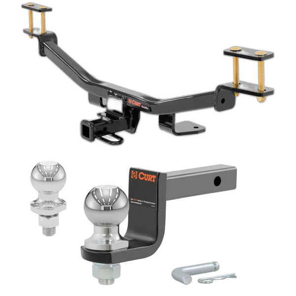 2009-2016 Audi A4 Sedan Class 1 Trailer Hitch, 1-1/4" Receiver + 2" Ball + 1-7/8" Ball Kit - CURT