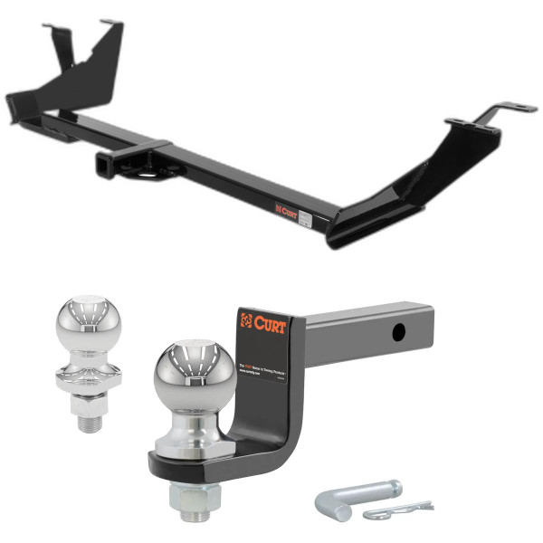 2004-2007 Dodge Grand Caravan With Stow-n-Go Class 2 Hitch, 1-1/4" Receiver + 2" Ball + 1-7/8" Ball Kit - CURT