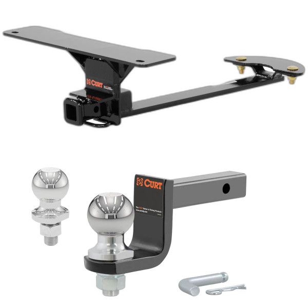 2007-2012 Nissan Sentra Sedan Class 1 Trailer Hitch, 1-1/4" Receiver + 2" Ball + 1-7/8" Ball Kit - CURT