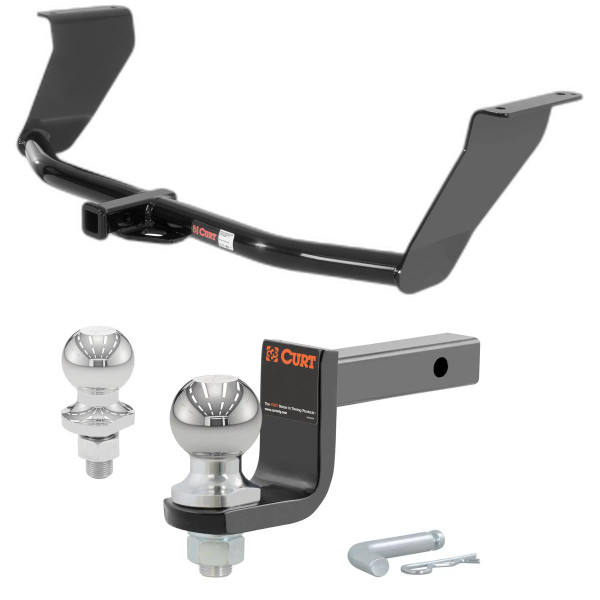 2009-2016 Hyundai Genesis Sedan Class 2 Trailer Hitch, 1-1/4" Receiver + 2" Ball + 1-7/8" Ball Kit - CURT