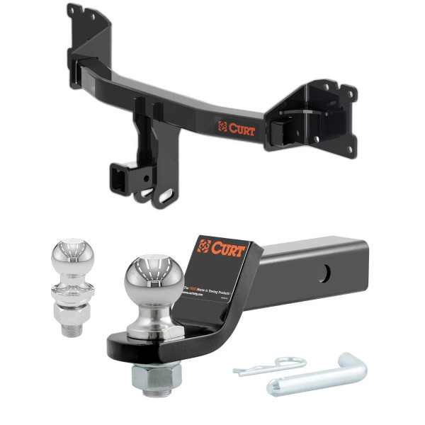 2020-2023 Porsche Cayenne All CURT Class 3 Trailer Hitch, 2" Receiver + 2" Ball + 1-7/8" Ball Kit - CURT