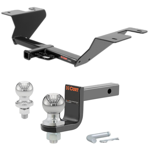 2014-2015 Chevrolet Cruze Diesel Class 1 Trailer Hitch, 1-1/4" Receiver + 2" Ball + 1-7/8" Ball Kit - CURT