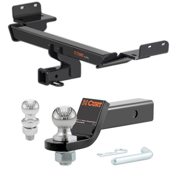 2018-2025 Jeep Compass All CURT Class 3 Trailer Hitch, 2" Receiver + 2" Ball + 1-7/8" Ball Kit - CURT