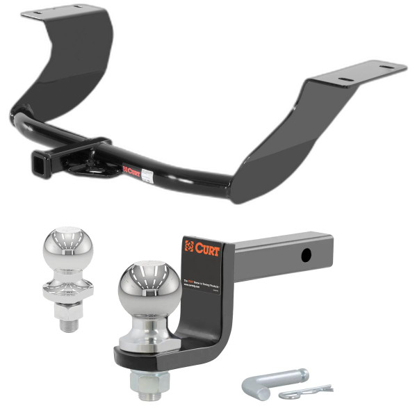 2008-2016 Audi A5 Quattro Coupe, single muffler Class 1 Trailer Hitch, 1-1/4" Receiver + 2" Ball + 1-7/8" Ball Kit - CURT