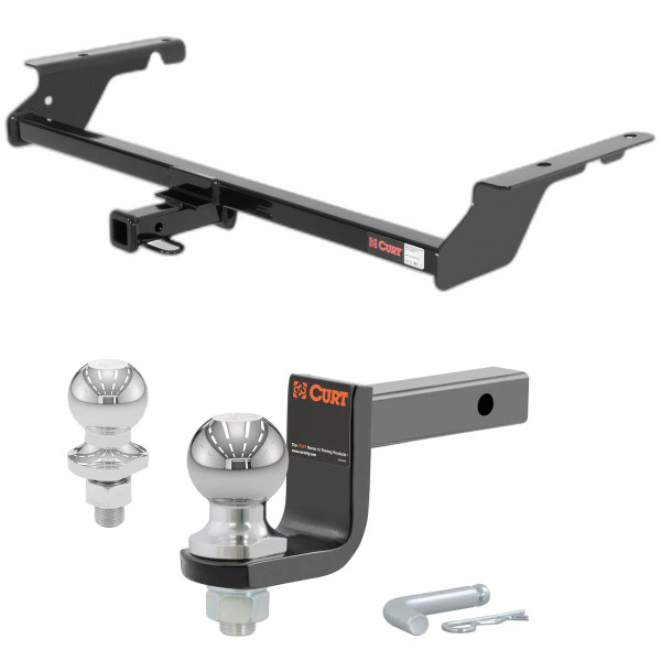 2005-2012 Volvo S40 All Class 1 Trailer Hitch, 1-1/4" Receiver + 2" Ball + 1-7/8" Ball Kit - CURT
