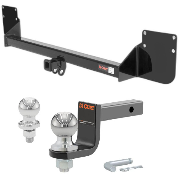 2009-2010 Mini Cooper Convertible, Except S Model Class 1 Trailer Hitch, 1-1/4" Receiver + 2" Ball + 1-7/8" Ball Kit - CURT