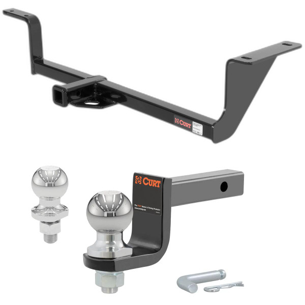 2009-2017 Volkswagen CC FWD Class 1 Trailer Hitch, 1-1/4" Receiver + 2" Ball + 1-7/8" Ball Kit - CURT