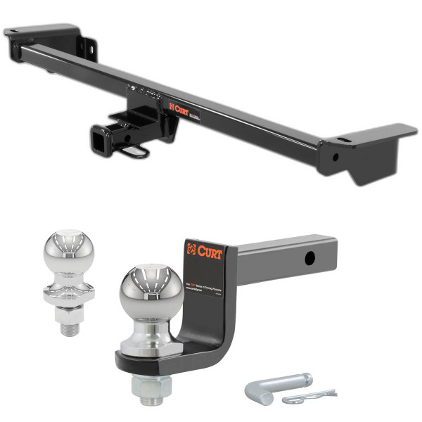2013-2016 Ford Fiesta Sedan Class 1 Trailer Hitch, 1-1/4" Receiver + 2" Ball + 1-7/8" Ball Kit - CURT
