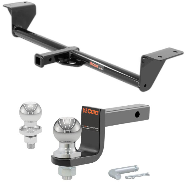 2016-2018 Honda Civic Sedan, excluding center exhaust Class 1 Trailer Hitch, 1-1/4" Receiver + 2" Ball + 1-7/8" Ball Kit - CURT