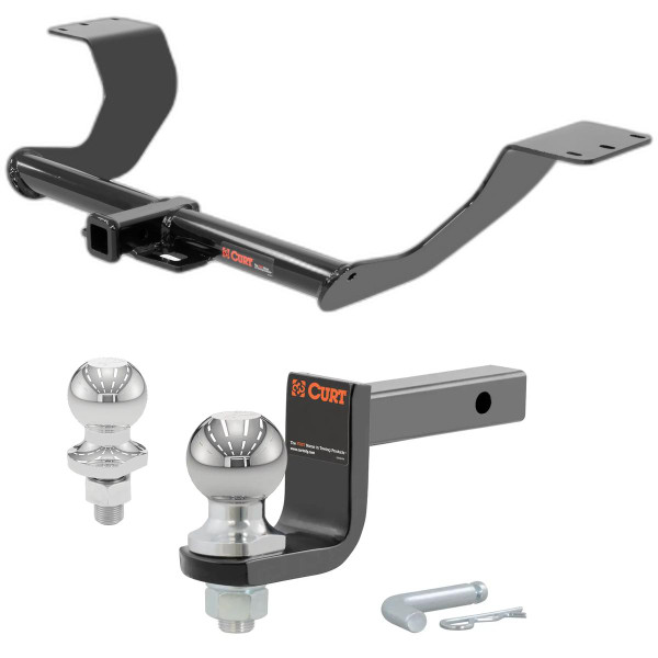 2017-2020 Mitsubishi Mirage G4 All Class 1 Trailer Hitch, 1-1/4" Receiver + 2" Ball + 1-7/8" Ball Kit - CURT