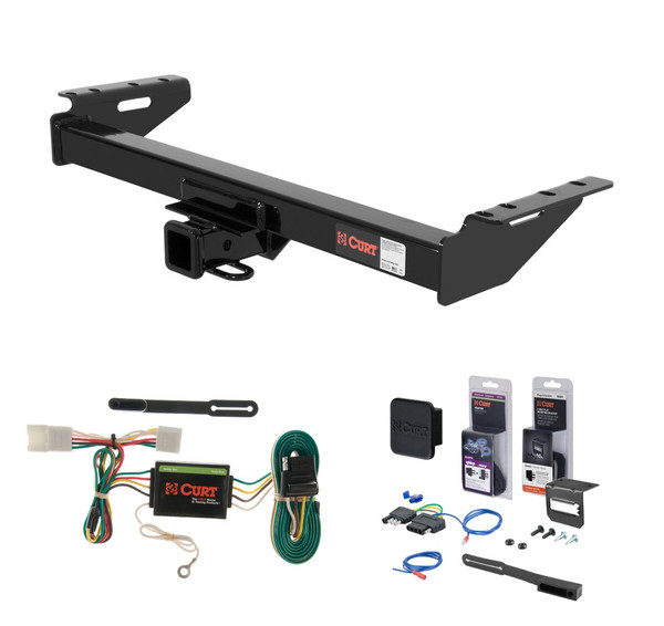1997 - 2001 Jeep Cherokee Curt 2" Class 3 Trailer Tow Hitch + 5-Flat Wiring Kit Tow Boat/Utility Trailer with Surge Brakes 13084 - CURT