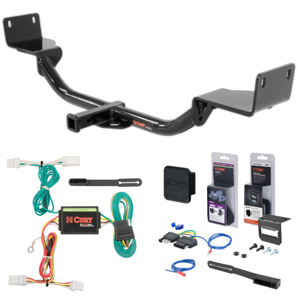 14 - 18 Kia Forte5 w/o LED Tailights Curt 1-1/4" Class 1 Trailer Tow Hitch + 5-Flat Wiring Kit Tow Boat/Utility Trailer with Surge Brakes 11395 - CURT