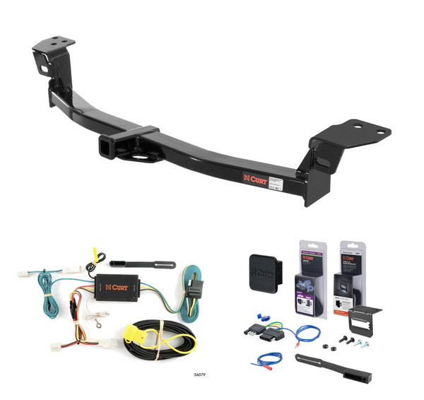 2010 - 2011 Toyota Camry Hybrid Only (Excluding SE) Curt 1-1/4" Class 2 Trailer Tow Hitch + 5-Flat Wiring Kit Tow Boat/Utility Trailer with Surge Brakes 12343 - CURT