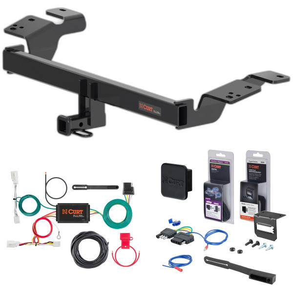 19 - 22 Toyota Avalon Curt 1-1/4" Class 1 Trailer Tow Hitch + 5-Flat Wiring Kit Tow Boat/Utility Trailer with Surge Brakes 11576 - CURT