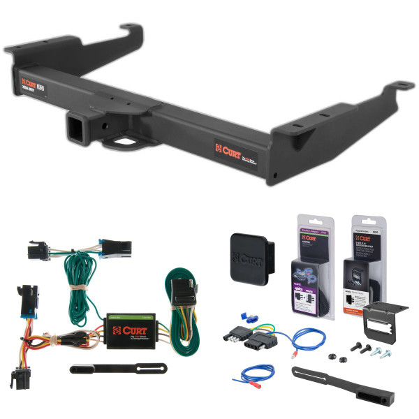 00 - 02 GMC Savana 1500 Curt 2" Class 5 Trailer Tow Hitch + 5-Flat Wiring Kit Tow Boat/Utility Trailer with Surge Brakes 15320 - CURT