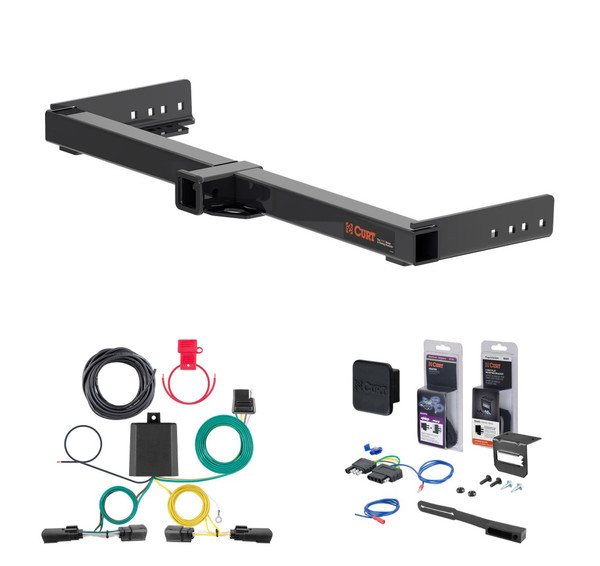 2021 - 2026 Jeep Grand Cherokee L Curt 2" Class 3 Trailer Tow Hitch + 5-Flat Wiring Kit Tow Boat/Utility Trailer with Surge Brakes 13525 - CURT