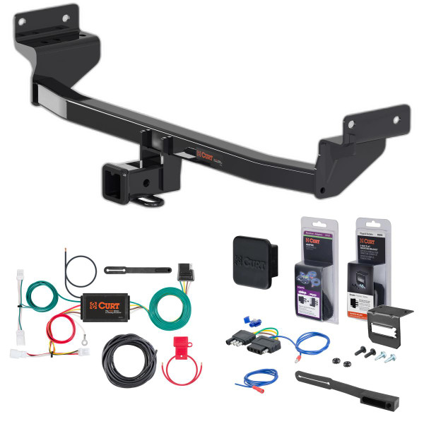 17 - 22 Kia Niro Excluding plug-in and EV models Curt 2" Class 3 Trailer Tow Hitch + 5-Flat Wiring Kit Tow Boat/Utility Trailer with Surge Brakes 13329 - CURT