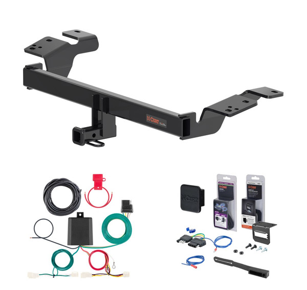 2018 - 2024 Toyota Camry Excluding Hybrid Curt 1-1/4" Class 1 Trailer Tow Hitch + 5-Flat Wiring Kit Tow Boat/Utility Trailer with Surge Brakes 11576 - CURT