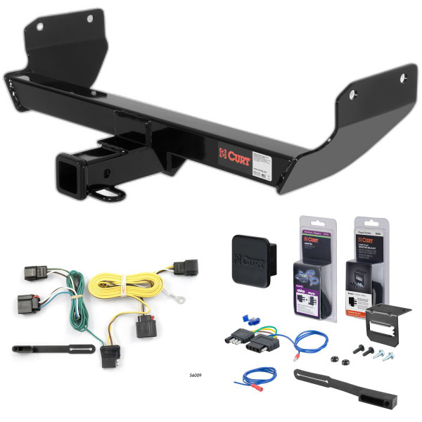 11 - 13 Jeep Grand Cherokee Excluding SRT, SRT8, Trackhawk or diesel Curt 2" Class 3 Trailer Tow Hitch + 5-Flat Wiring Kit Tow Boat/Utility Trailer with Surge Brakes 13065 - CURT