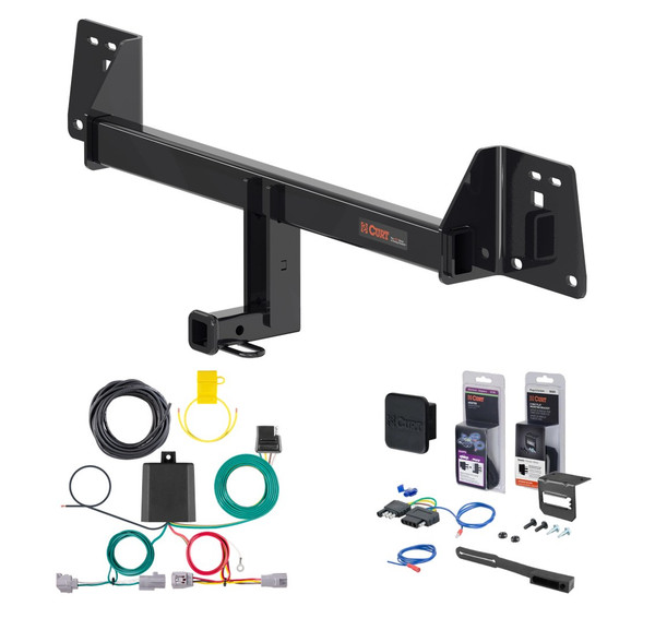 2018 - 2022 Toyota C-HR Curt 1-1/4" Class 1 Trailer Tow Hitch + 5-Flat Wiring Kit Tow Boat/Utility Trailer with Surge Brakes 11567 - CURT