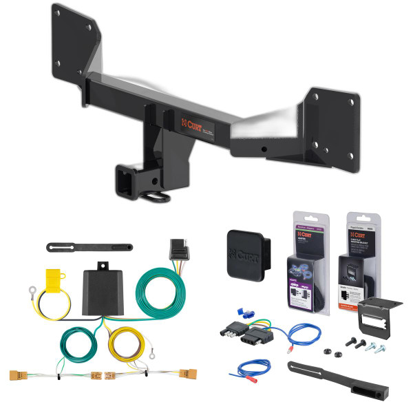 13 - 17 Audi Q5 Curt 2" Class 3 Trailer Tow Hitch + 5-Flat Wiring Kit Tow Boat/Utility Trailer with Surge Brakes 13499 - CURT