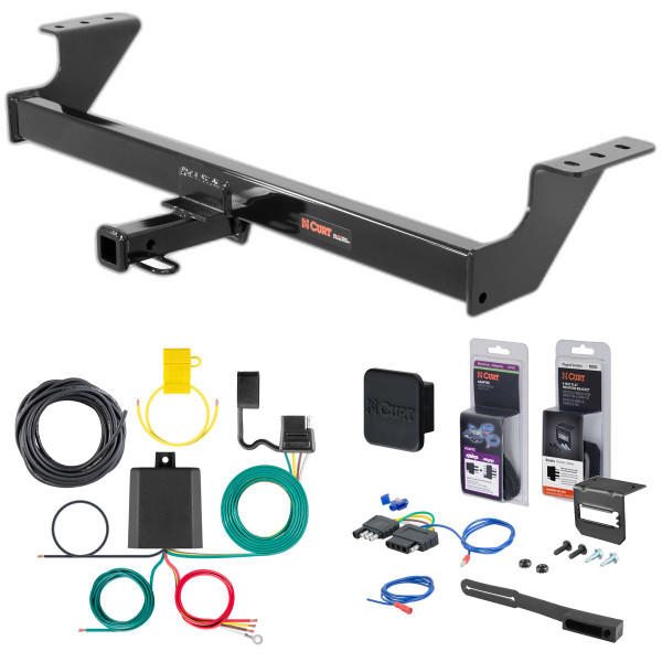 20 - 23 Mercedes-Benz E350 Sedan Curt 1-1/4" Class 1 Trailer Tow Hitch + 5-Flat Wiring Kit Tow Boat/Utility Trailer with Surge Brakes 11454 - CURT