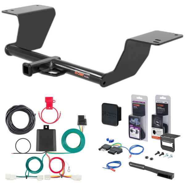 13 - 18 Toyota Avalon Curt 1-1/4" Class 2 Trailer Tow Hitch + 5-Flat Wiring Kit Tow Boat/Utility Trailer with Surge Brakes 12107 - CURT