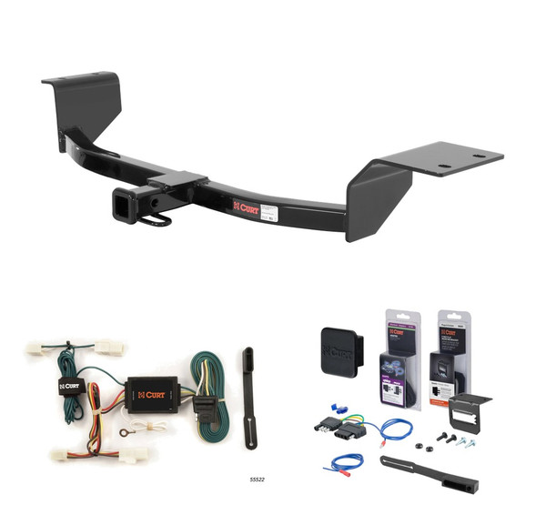 2000 - 2002 Toyota Echo Excluding Canadian models Curt 1-1/4" Class 1 Trailer Tow Hitch + 5-Flat Wiring Kit Tow Boat/Utility Trailer with Surge Brakes 11289 - CURT