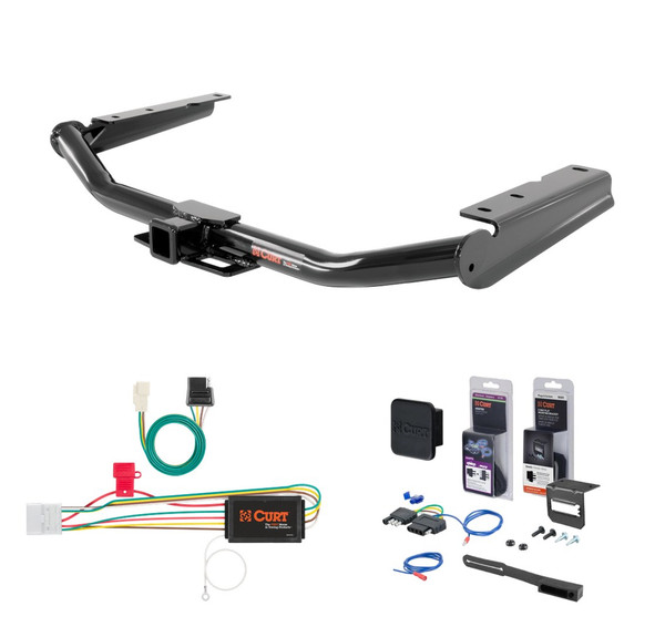 2014 - 2019 Toyota Highlander Curt 2" Class 3 Trailer Tow Hitch + 5-Flat Wiring Kit Tow Boat/Utility Trailer with Surge Brakes 13200 - CURT