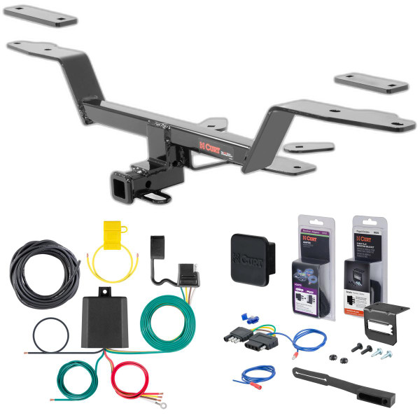 18 - 22 Audi A5 Quattro Coupe Curt 1-1/4" Class 1 Trailer Tow Hitch + 5-Flat Wiring Kit Tow Boat/Utility Trailer with Surge Brakes 11448 - CURT